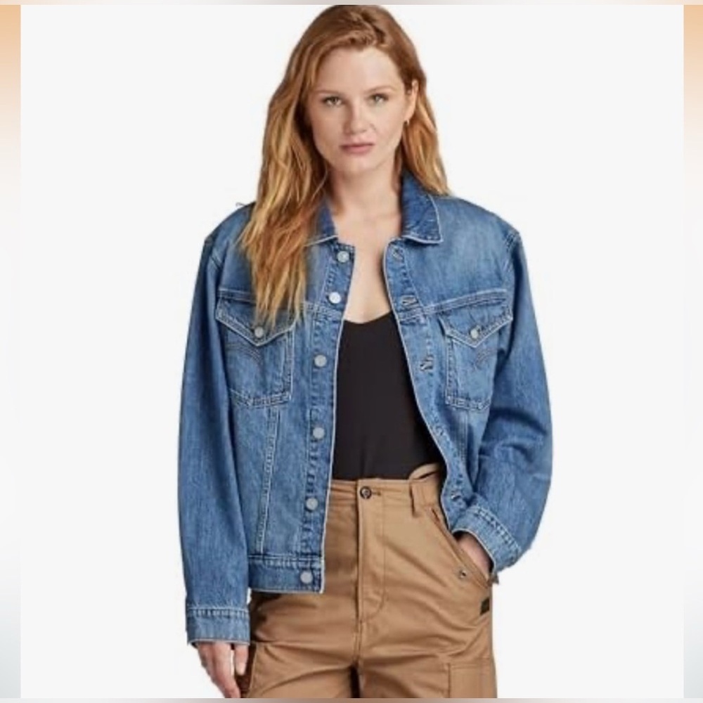G-Star RAW Relaxed Denim Jacket Faded Cliffside Blue Size S NWT $190